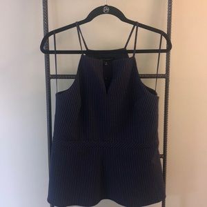 Navy stripped peplum blouse